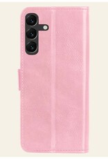 Nomfy Hoesje Geschikt voor Samsung A15 Hoes Bookcase Flipcase Book Cover - Hoes Geschikt voor Samsung Galaxy A15 Hoesje Book Case - Lichtroze