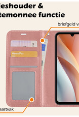 Nomfy Hoesje Geschikt voor Samsung A15 Hoes Bookcase Flipcase Book Cover - Hoes Geschikt voor Samsung Galaxy A15 Hoesje Book Case - Rosé goud