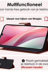 NoXx Hoes Geschikt voor Samsung A15 Hoesje Book Case Hoes Flip Cover Wallet Bookcase - Bruin