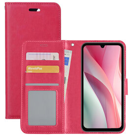 NoXx NoXx Samsung Galaxy A15 Hoesje Bookcase - Donkerroze