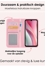 NoXx Hoes Geschikt voor Samsung A15 Hoesje Book Case Hoes Flip Cover Wallet Bookcase - Lichtroze