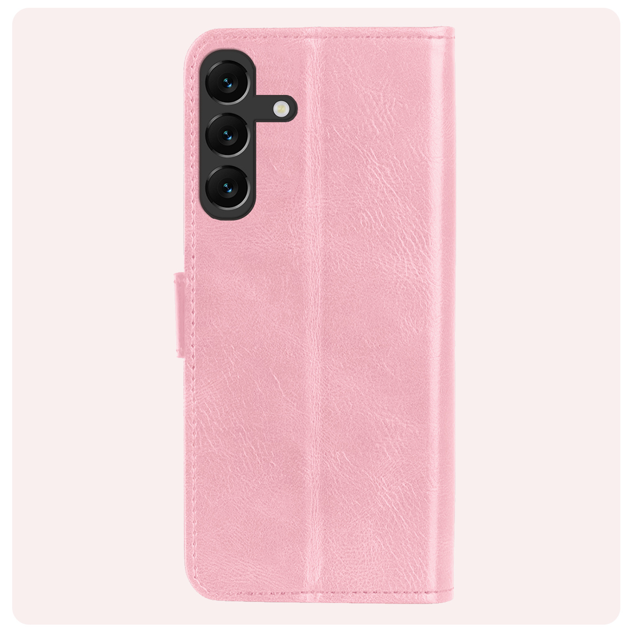 NoXx Hoes Geschikt voor Samsung A15 Hoesje Book Case Hoes Flip Cover Wallet Bookcase - Lichtroze