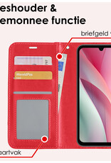 NoXx Hoes Geschikt voor Samsung A15 Hoesje Book Case Hoes Flip Cover Wallet Bookcase - Rood