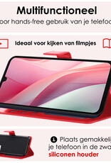 NoXx Hoes Geschikt voor Samsung A15 Hoesje Book Case Hoes Flip Cover Wallet Bookcase - Rood