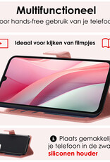 NoXx Hoes Geschikt voor Samsung A15 Hoesje Book Case Hoes Flip Cover Wallet Bookcase - Rosé goud