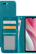 NoXx Hoes Geschikt voor Samsung A15 Hoesje Book Case Hoes Flip Cover Wallet Bookcase - Turquoise
