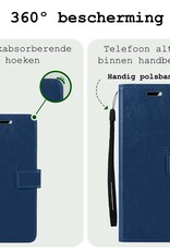 BASEY. Hoes Geschikt voor Samsung A15 Hoesje Bookcase Hoes Flip Case Book Cover Met Screenprotector - Hoesje Geschikt voor Samsung Galaxy A15 Hoes Book Case Hoesje - Donkerblauw