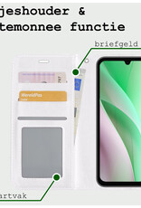 BASEY. Hoes Geschikt voor Samsung A15 Hoesje Bookcase Hoes Flip Case Book Cover Met Screenprotector - Hoesje Geschikt voor Samsung Galaxy A15 Hoes Book Case Hoesje - Wit