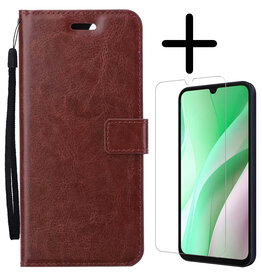 BASEY. BASEY. Samsung Galaxy A15 Hoesje Bookcase Met Screenprotector - Bruin
