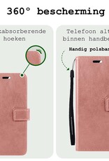 BASEY. Hoes Geschikt voor Samsung A15 Hoesje Bookcase Hoes Flip Case Book Cover Met 2x Screenprotector - Hoesje Geschikt voor Samsung Galaxy A15 Hoes Book Case Hoesje - Rosé goud