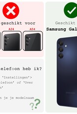 BASEY. Hoes Geschikt voor Samsung A15 Hoesje Bookcase Hoes Flip Case Book Cover Met 2x Screenprotector - Hoesje Geschikt voor Samsung Galaxy A15 Hoes Book Case Hoesje - Wit