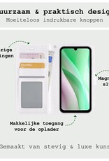 BASEY. Hoes Geschikt voor Samsung A15 Hoesje Bookcase Hoes Flip Case Book Cover Met 2x Screenprotector - Hoesje Geschikt voor Samsung Galaxy A15 Hoes Book Case Hoesje - Wit