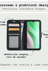 BASEY. Hoes Geschikt voor Samsung A15 Hoesje Bookcase Hoes Flip Case Book Cover Met 2x Screenprotector - Hoesje Geschikt voor Samsung Galaxy A15 Hoes Book Case Hoesje - Zwart