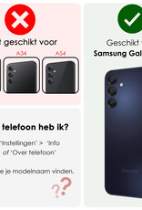 NoXx Hoes Geschikt voor Samsung A15 Hoesje Book Case Hoes Flip Cover Wallet Bookcase Met Screenprotector - Paars