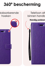 NoXx Hoes Geschikt voor Samsung A15 Hoesje Book Case Hoes Flip Cover Wallet Bookcase Met Screenprotector - Paars