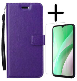 BASEY. BASEY. Samsung Galaxy A15 Hoesje Bookcase Met Screenprotector - Paars