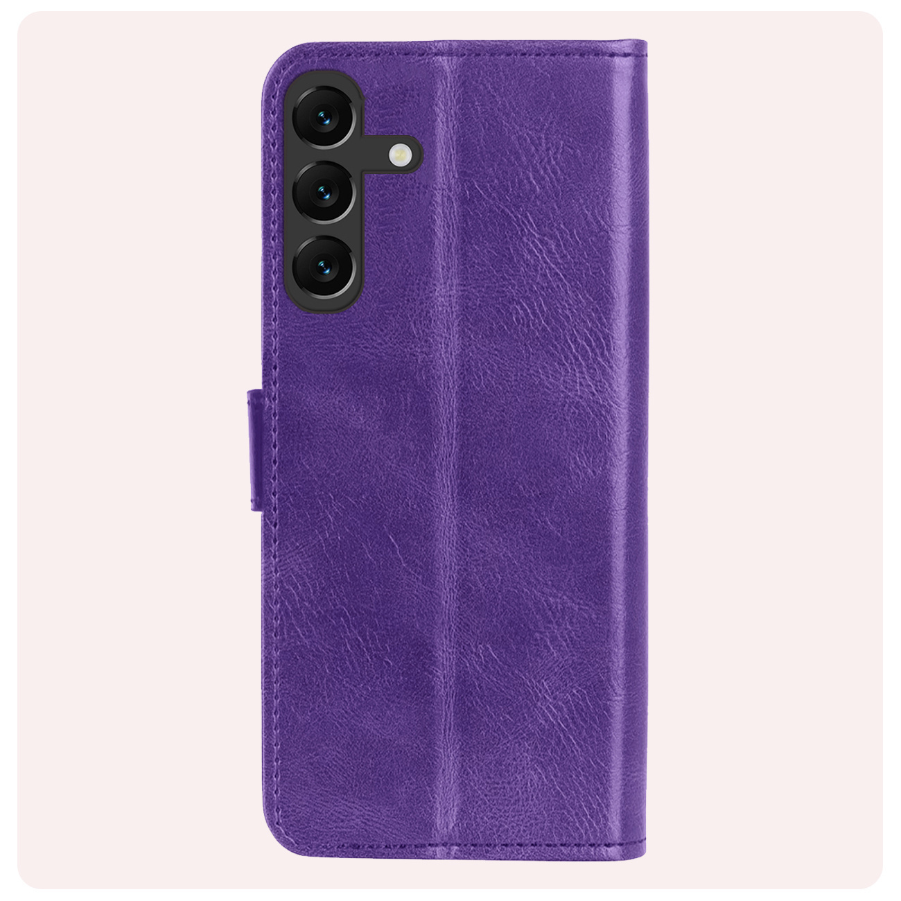 NoXx Hoes Geschikt voor Samsung A15 Hoesje Book Case Hoes Flip Cover Wallet Bookcase Met Screenprotector - Paars