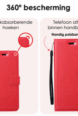 NoXx Hoes Geschikt voor Samsung A15 Hoesje Book Case Hoes Flip Cover Wallet Bookcase Met Screenprotector - Rood