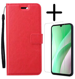 BASEY. BASEY. Samsung Galaxy A15 Hoesje Bookcase Met Screenprotector - Rood