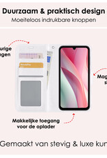 NoXx Hoes Geschikt voor Samsung A15 Hoesje Book Case Hoes Flip Cover Wallet Bookcase Met Screenprotector - Wit