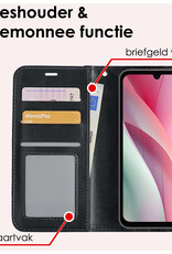 NoXx Hoes Geschikt voor Samsung A15 Hoesje Book Case Hoes Flip Cover Wallet Bookcase Met Screenprotector - Zwart
