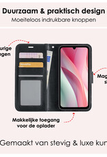 NoXx Hoes Geschikt voor Samsung A15 Hoesje Book Case Hoes Flip Cover Wallet Bookcase Met Screenprotector - Zwart