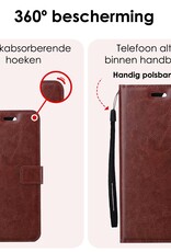NoXx Hoes Geschikt voor Samsung A15 Hoesje Book Case Hoes Flip Cover Wallet Bookcase Met 2x Screenprotector - Bruin