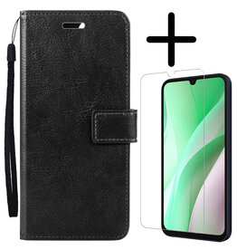 BASEY. BASEY. Samsung Galaxy A15 Hoesje Bookcase Met Screenprotector - Zwart