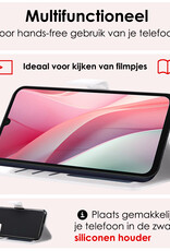 NoXx Hoes Geschikt voor Samsung A15 Hoesje Book Case Hoes Flip Cover Wallet Bookcase Met 2x Screenprotector - Wit