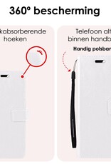 NoXx Hoes Geschikt voor Samsung A15 Hoesje Book Case Hoes Flip Cover Wallet Bookcase Met 2x Screenprotector - Wit