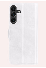 NoXx Hoes Geschikt voor Samsung A15 Hoesje Book Case Hoes Flip Cover Wallet Bookcase Met 2x Screenprotector - Wit