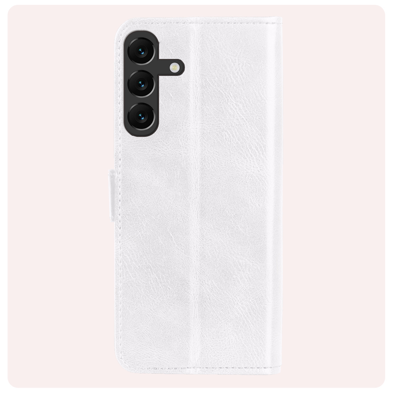 NoXx Hoes Geschikt voor Samsung A15 Hoesje Book Case Hoes Flip Cover Wallet Bookcase Met 2x Screenprotector - Wit