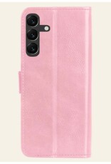 Nomfy Hoesje Geschikt voor Samsung A15 Hoes Bookcase Flipcase Book Cover Met Screenprotector - Hoes Geschikt voor Samsung Galaxy A15 Hoesje Book Case - Lichtroze