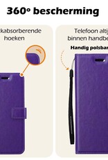 Nomfy Hoesje Geschikt voor Samsung A15 Hoes Bookcase Flipcase Book Cover Met Screenprotector - Hoes Geschikt voor Samsung Galaxy A15 Hoesje Book Case - Paars