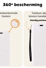 Nomfy Hoesje Geschikt voor Samsung A15 Hoes Bookcase Flipcase Book Cover Met Screenprotector - Hoes Geschikt voor Samsung Galaxy A15 Hoesje Book Case - Wit