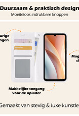 Nomfy Hoesje Geschikt voor Samsung A15 Hoes Bookcase Flipcase Book Cover Met Screenprotector - Hoes Geschikt voor Samsung Galaxy A15 Hoesje Book Case - Wit