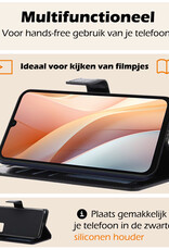 Nomfy Hoesje Geschikt voor Samsung A15 Hoes Bookcase Flipcase Book Cover Met Screenprotector - Hoes Geschikt voor Samsung Galaxy A15 Hoesje Book Case - Zwart