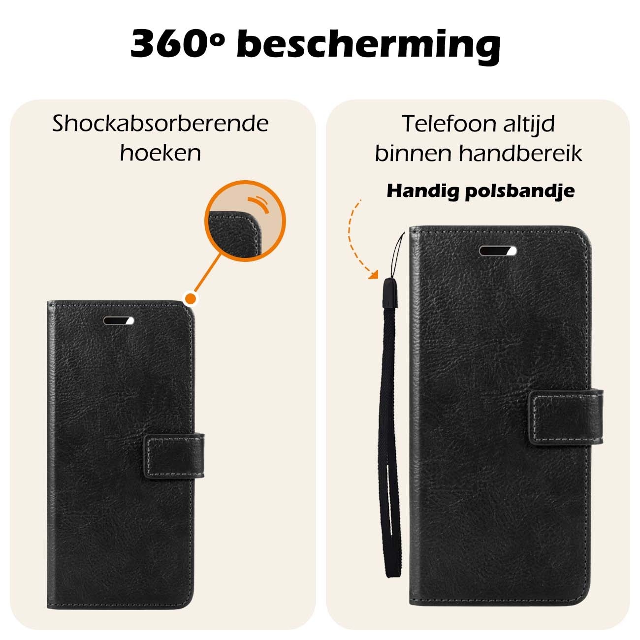 Nomfy Hoesje Geschikt voor Samsung A15 Hoes Bookcase Flipcase Book Cover Met Screenprotector - Hoes Geschikt voor Samsung Galaxy A15 Hoesje Book Case - Zwart