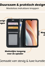 Nomfy Hoesje Geschikt voor Samsung A15 Hoes Bookcase Flipcase Book Cover Met Screenprotector - Hoes Geschikt voor Samsung Galaxy A15 Hoesje Book Case - Zwart