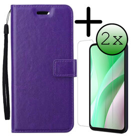 BASEY. BASEY. Samsung Galaxy A15 Hoesje Bookcase Met 2x Screenprotector - Paars