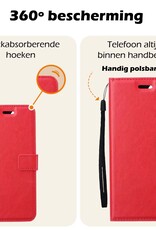 Nomfy Hoesje Geschikt voor Samsung A15 Hoes Bookcase Flipcase Book Cover Met 2x Screenprotector - Hoes Geschikt voor Samsung Galaxy A15 Hoesje Book Case - Rood