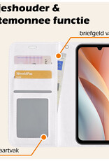 Nomfy Hoesje Geschikt voor Samsung A15 Hoes Bookcase Flipcase Book Cover Met 2x Screenprotector - Hoes Geschikt voor Samsung Galaxy A15 Hoesje Book Case - Wit