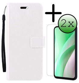 BASEY. BASEY. Samsung Galaxy A15 Hoesje Bookcase Met 2x Screenprotector - Wit