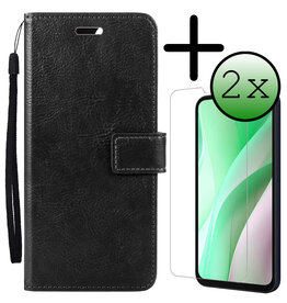 BASEY. BASEY. Samsung Galaxy A15 Hoesje Bookcase Met 2x Screenprotector - Zwart