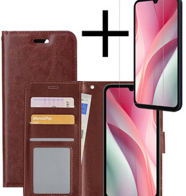 NoXx NoXx Samsung Galaxy A15 Hoesje Bookcase Met Screenprotector - Bruin