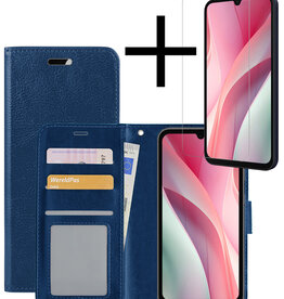NoXx NoXx Samsung Galaxy A15 Hoesje Bookcase Met Screenprotector - Donkerblauw