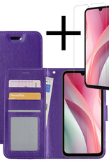 NoXx Hoes Geschikt voor Samsung A15 Hoesje Book Case Hoes Flip Cover Wallet Bookcase Met Screenprotector - Paars