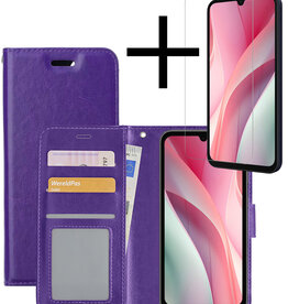 NoXx NoXx Samsung Galaxy A15 Hoesje Bookcase Met Screenprotector - Paars