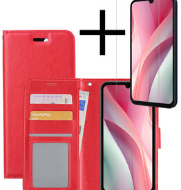 NoXx NoXx Samsung Galaxy A15 Hoesje Bookcase Met Screenprotector - Rood