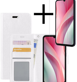 NoXx NoXx Samsung Galaxy A15 Hoesje Bookcase Met Screenprotector - Wit